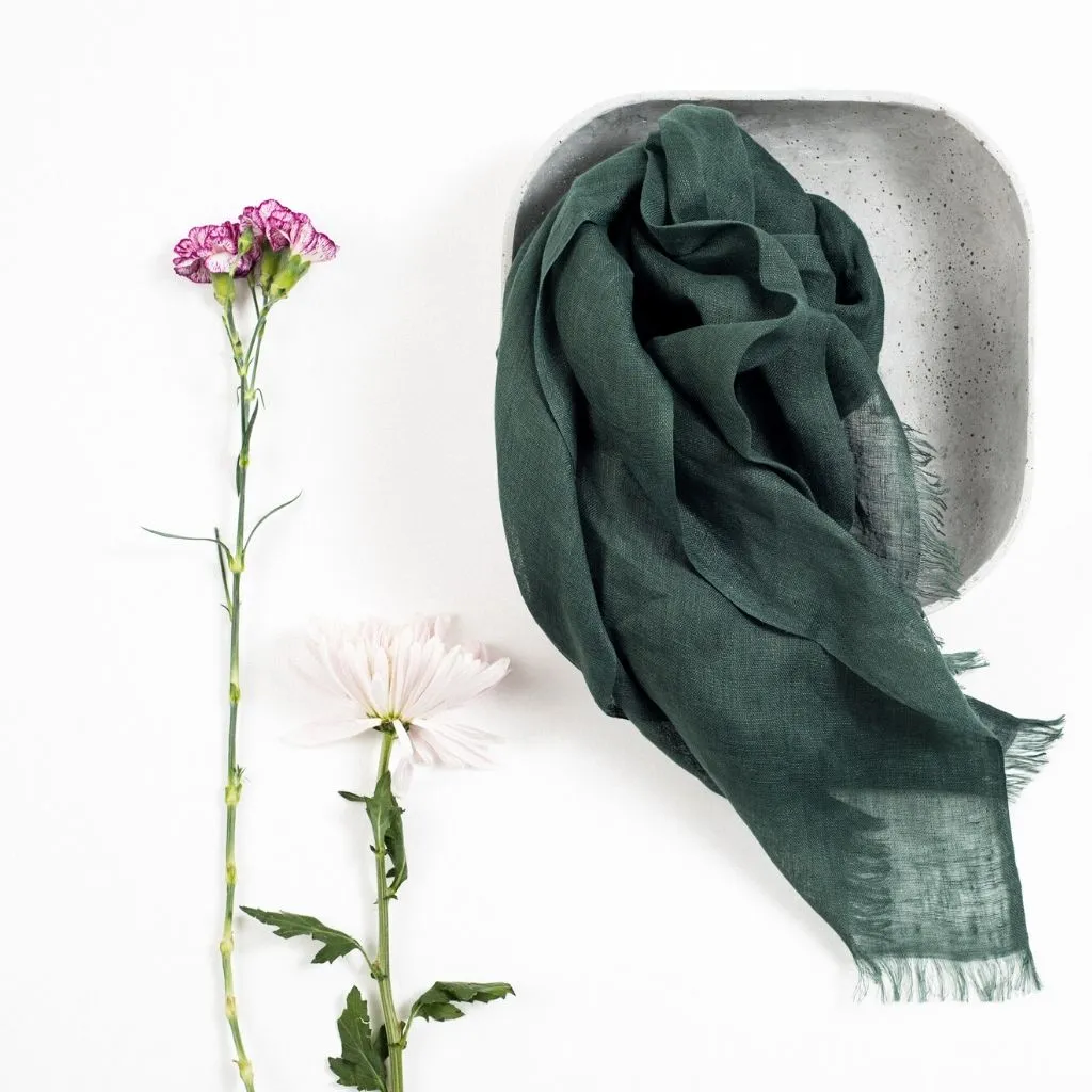 Moss Linen Scarf by Variously