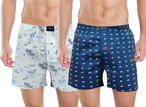 Multicolor Printed Premium Cotton Boxers (Pack of 2)