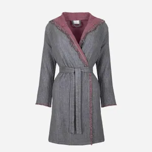 Muna Organic Cotton Inject Teen Bathrobe Burgundy-Anthracite