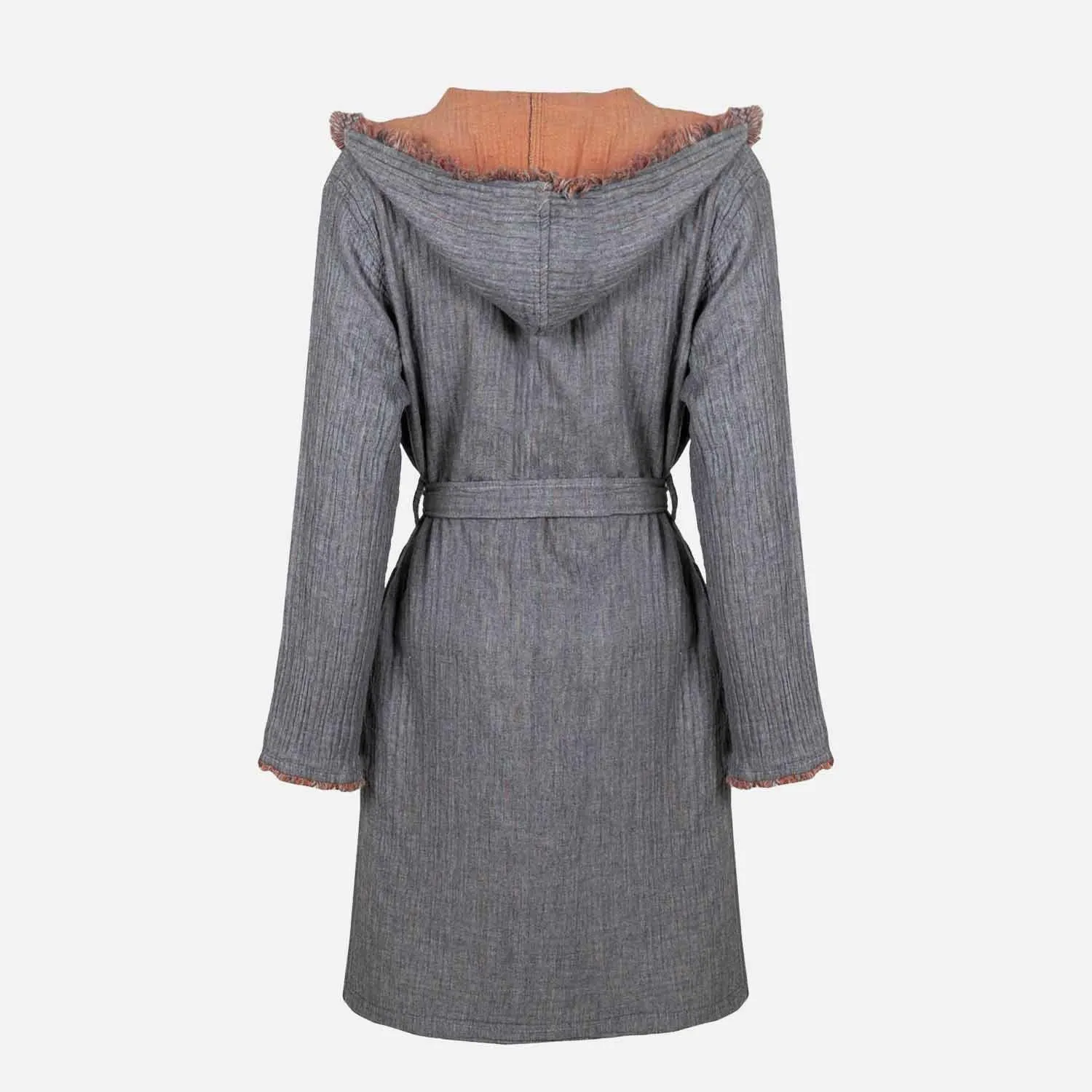 Muna Woman Bathrobe 100% Organic Cotton Inject Terra-Anthracite