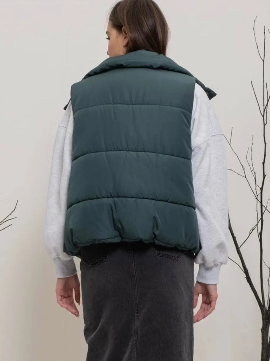 Must Have Puffer Vest: Hunter Green