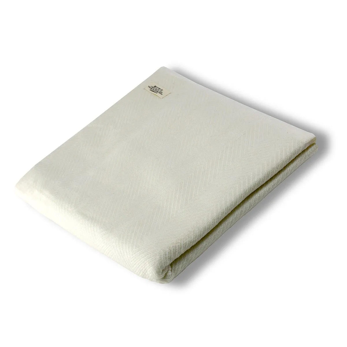 Natural Thick Herringbone Design Cashmere Blanket
