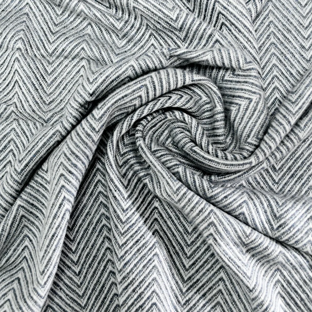 Natural Thick Herringbone Design Cashmere Blanket
