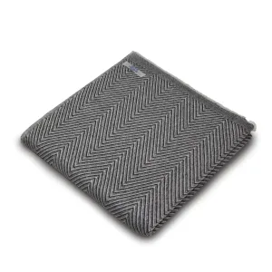 Natural Thick Herringbone Design Cashmere Blanket