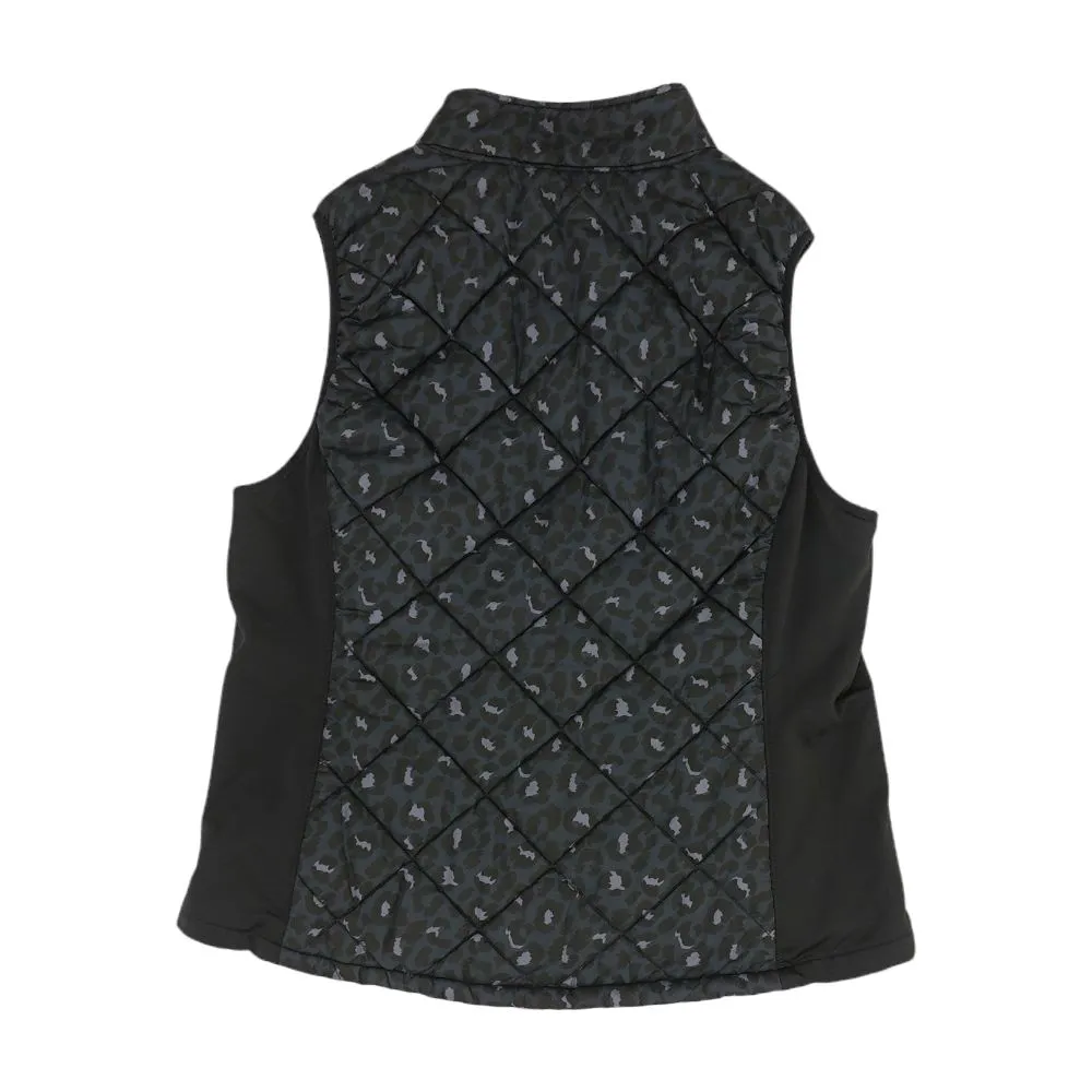 Navy Animal Print Puffer Vest