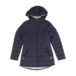 Navy Solid Puffer Coat