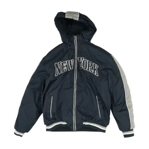 Navy Solid Puffer Jacket