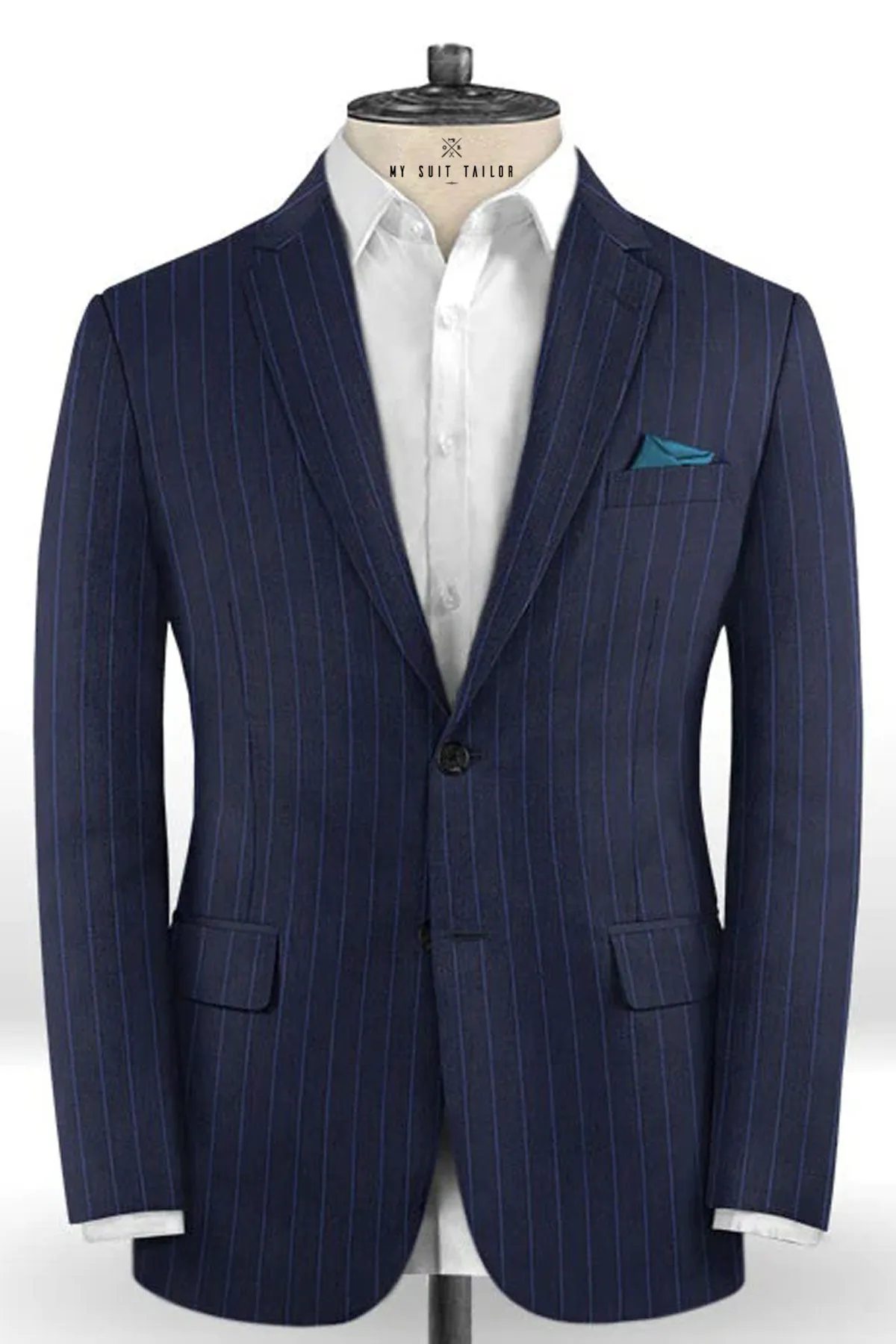 Navy Stipe - Italian Suit