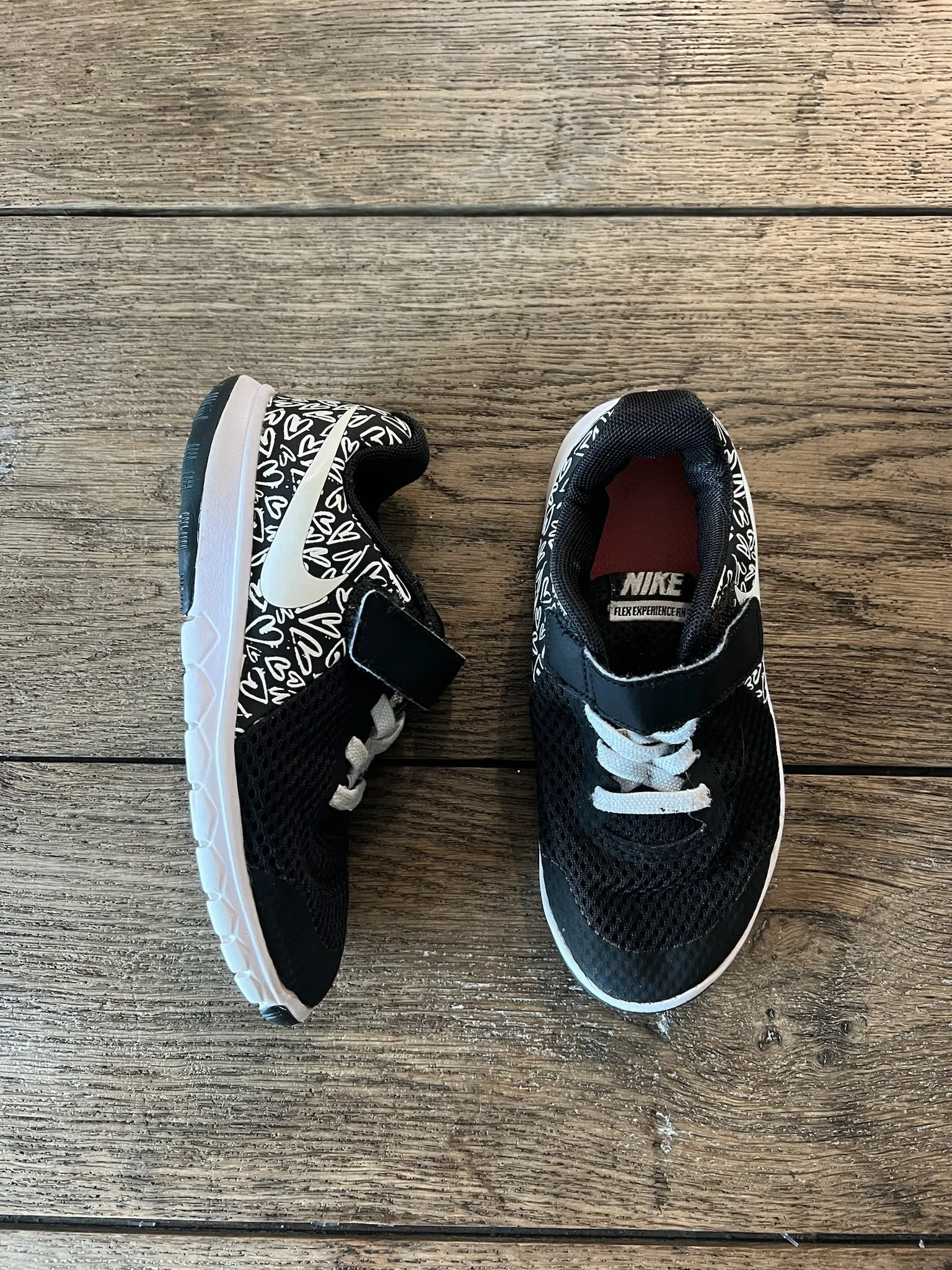 Nike Black Velcro Hearts