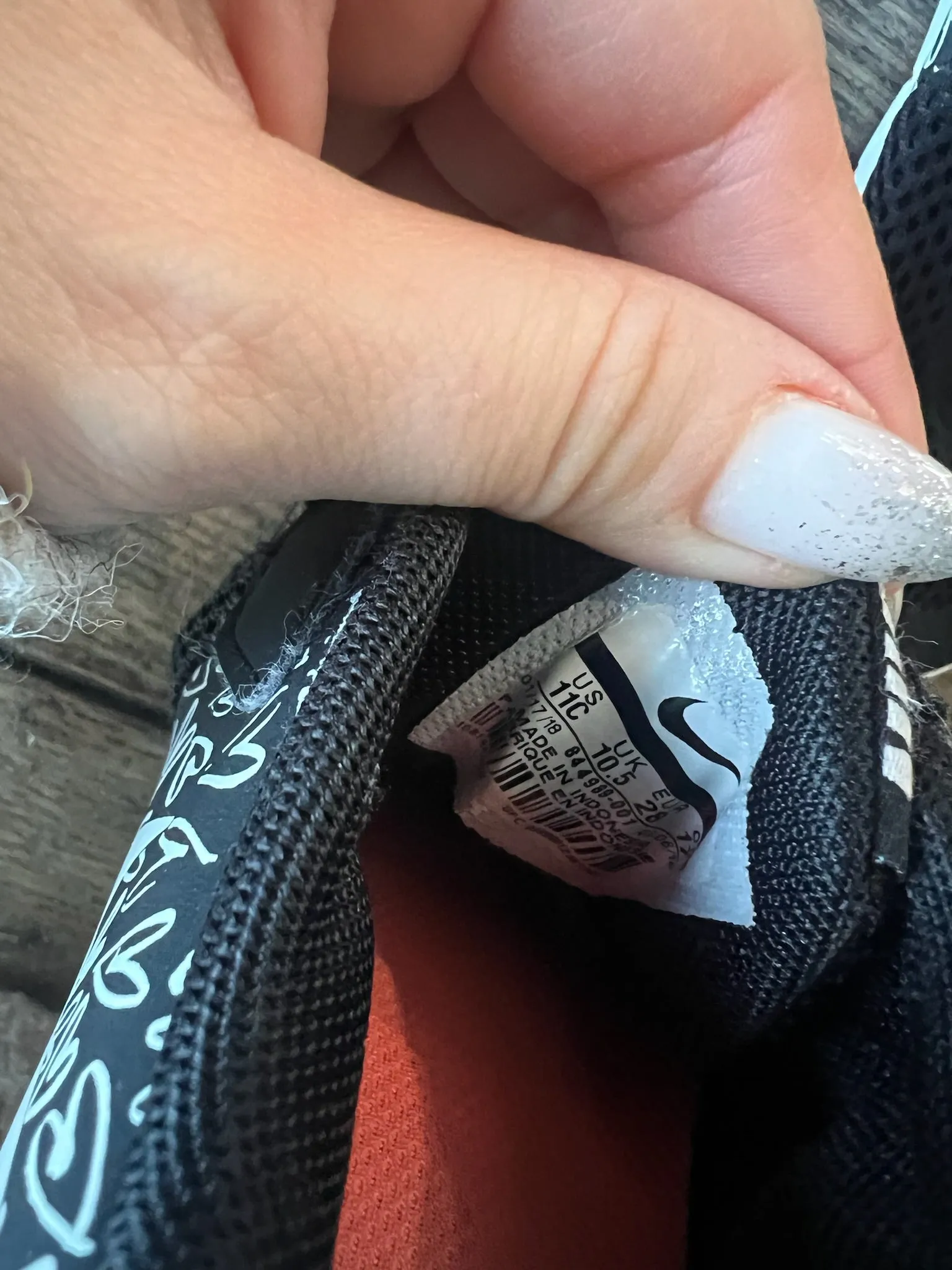 Nike Black Velcro Hearts