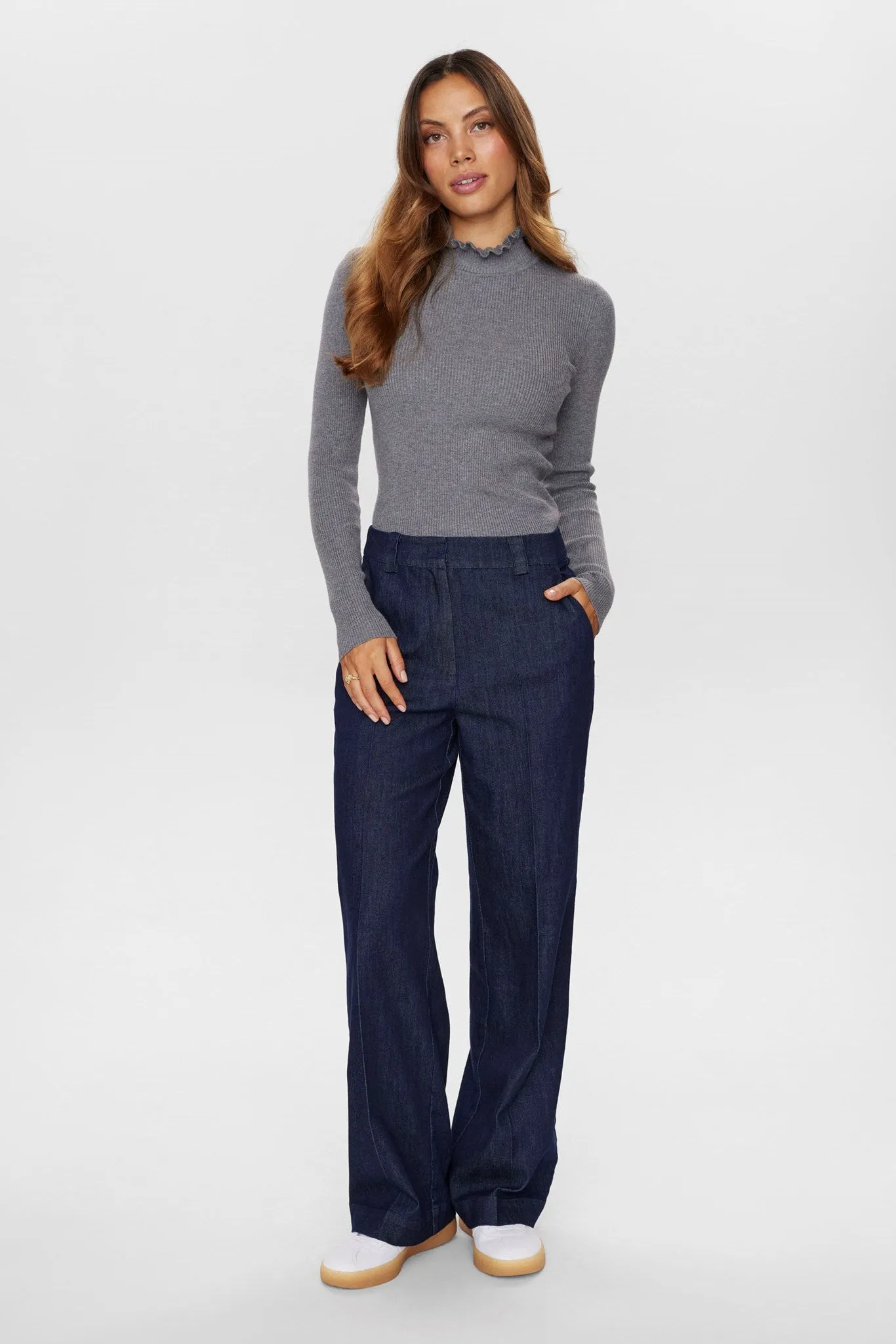 NUALETTA PANTS - Dark Blue Denim