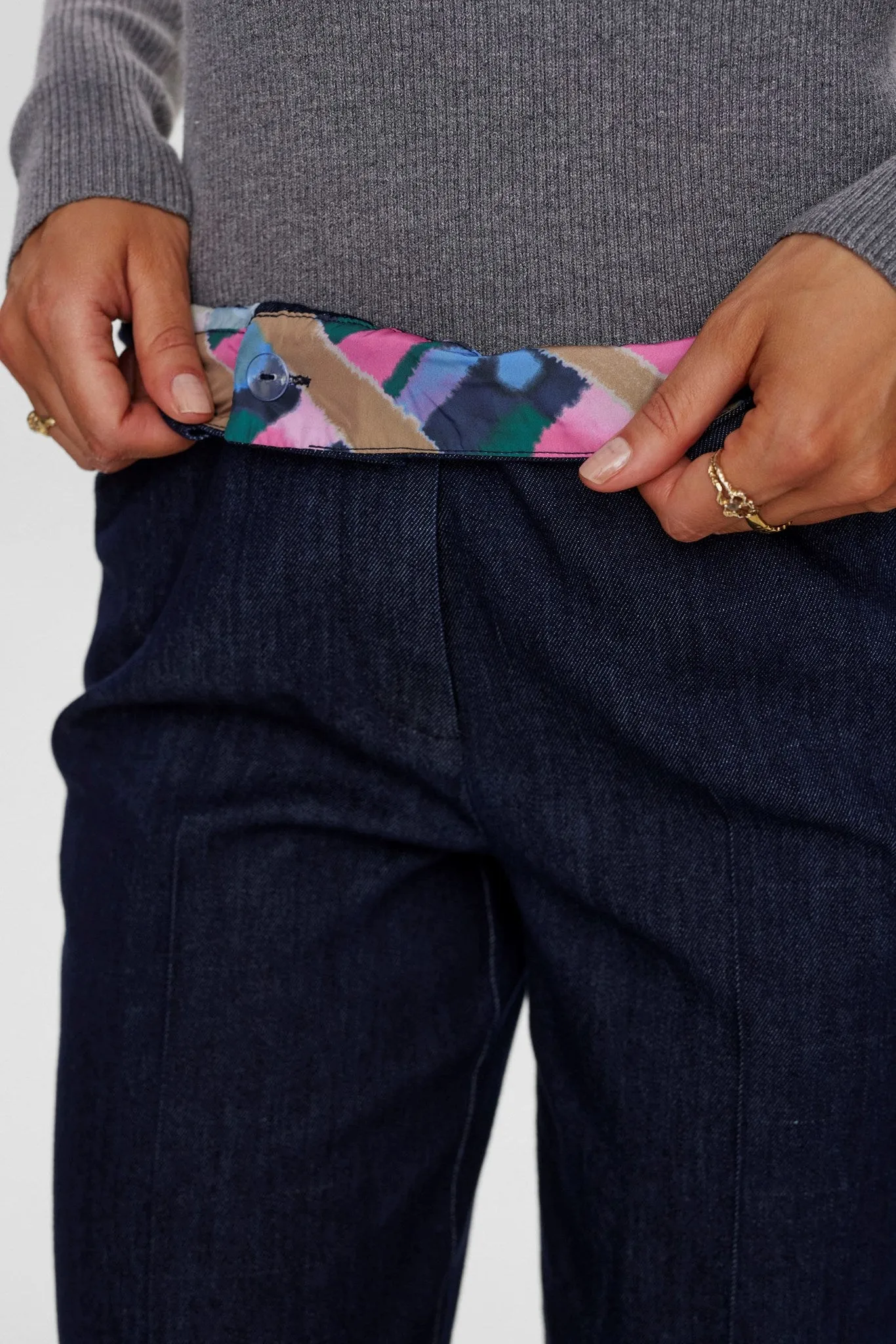 NUALETTA PANTS - Dark Blue Denim