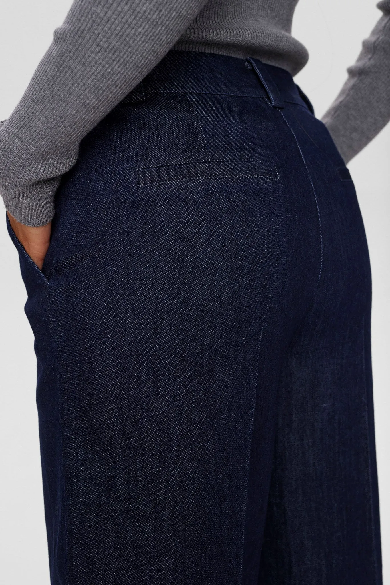 NUALETTA PANTS - Dark Blue Denim
