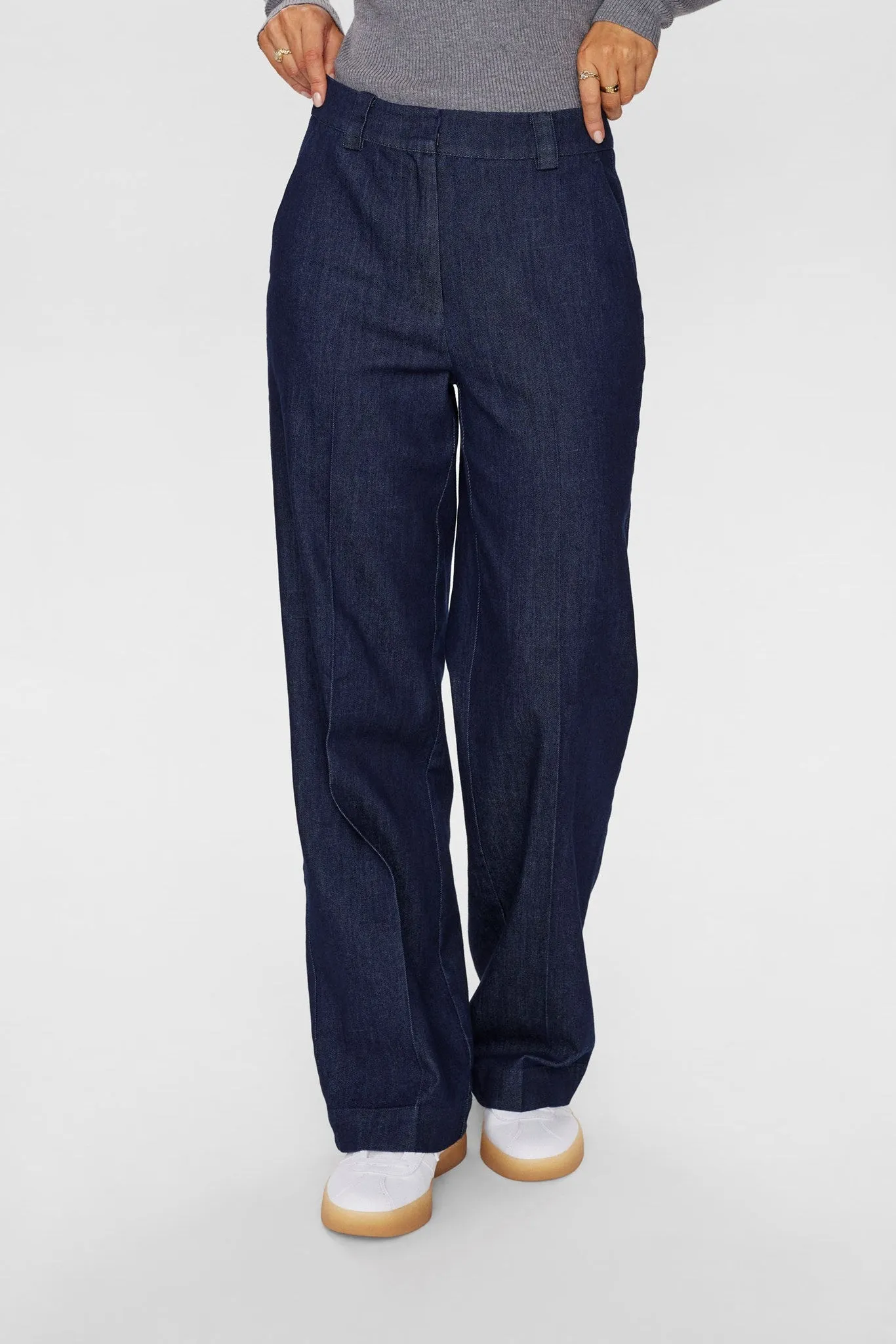 NUALETTA PANTS - Dark Blue Denim