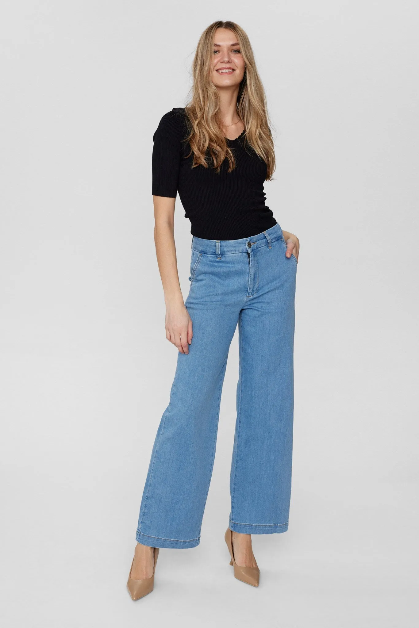 NUAMBER PANTS - LIGHT BLUE - Light Blue Denim
