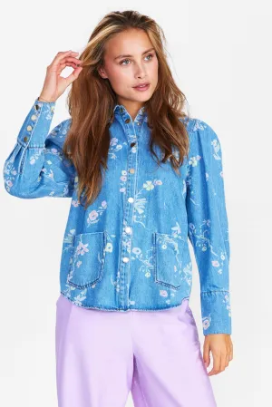 NUPETRA LS SHIRT - Light Blue Denim