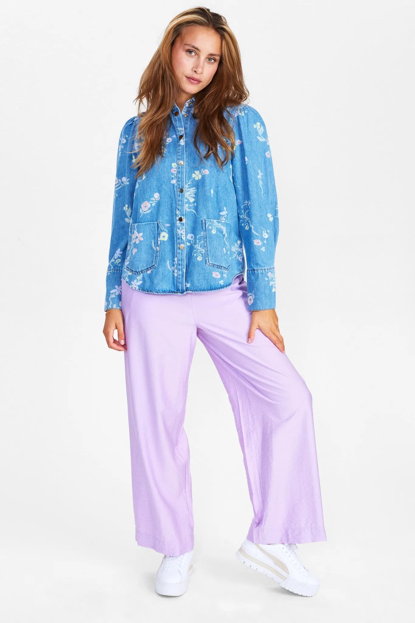 NUPETRA LS SHIRT - Light Blue Denim