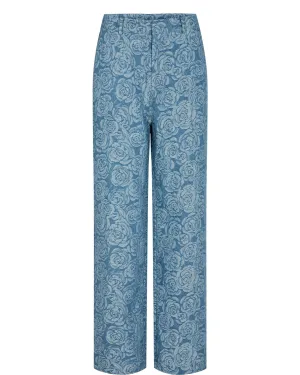 NUVIKTORIA PANTS - Medium Blue Denim