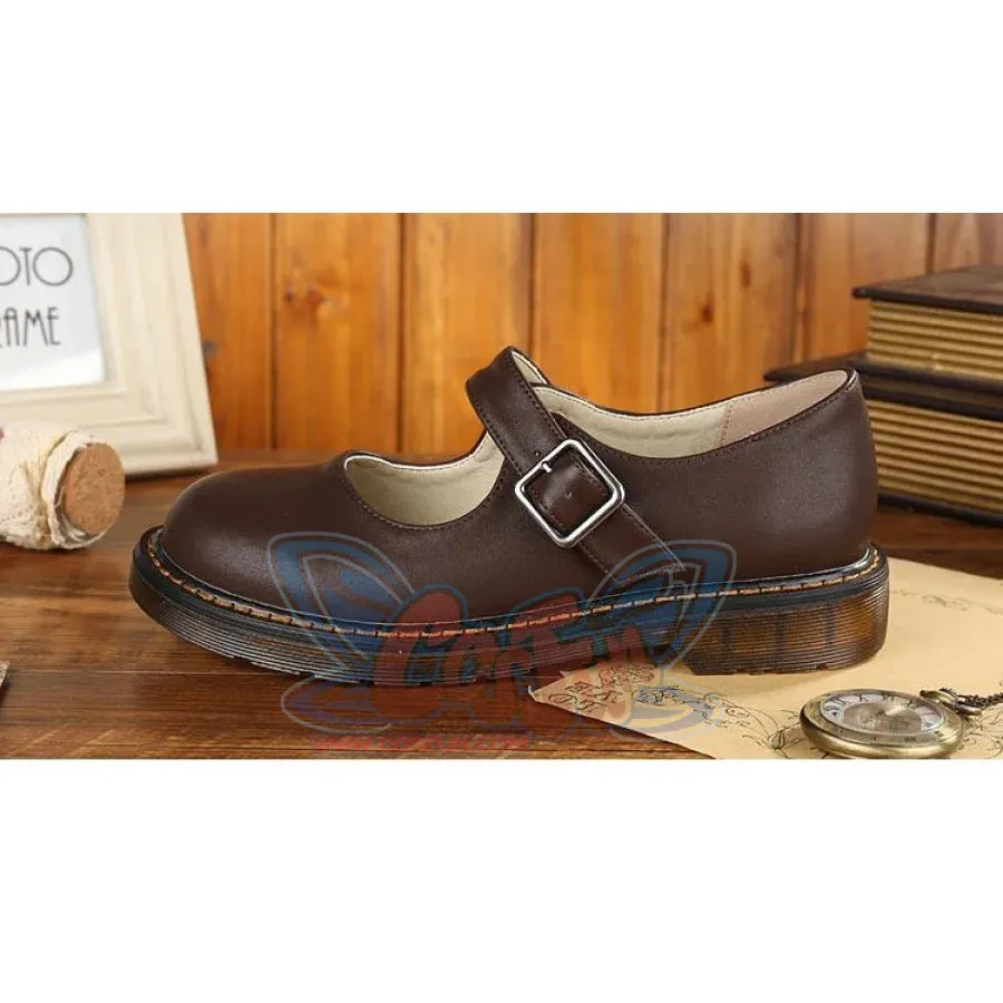 Old-fashioned Retro Mary Jane Leather Shoes C00128