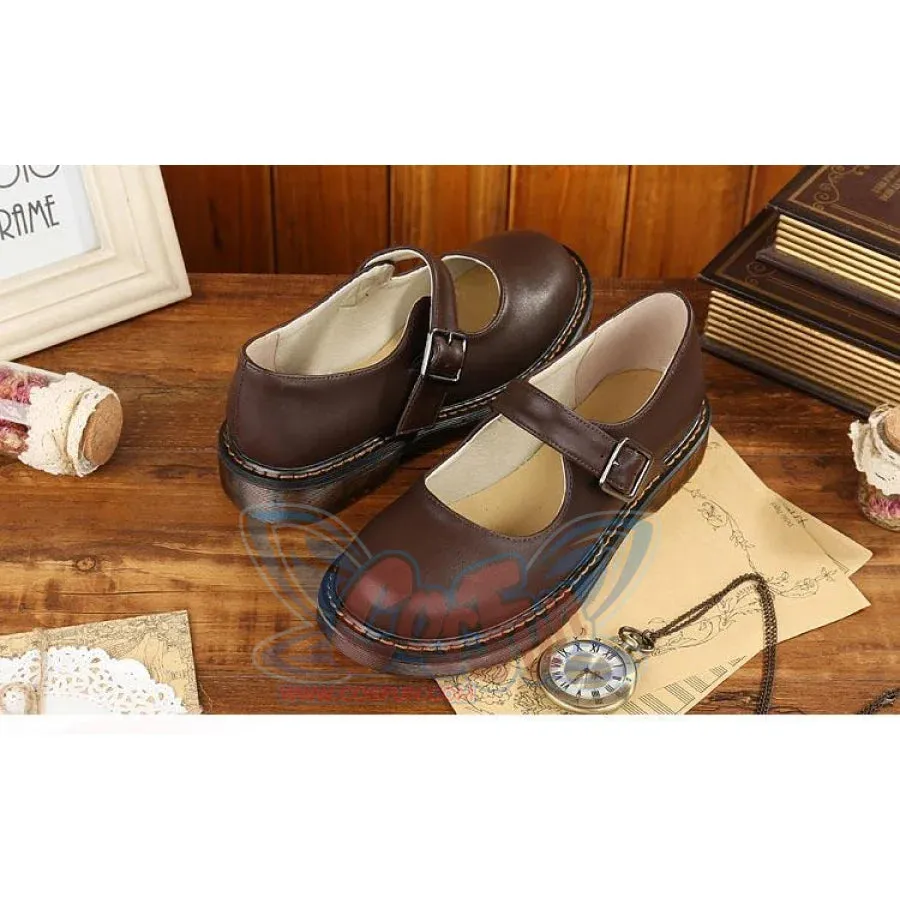 Old-fashioned Retro Mary Jane Leather Shoes C00128