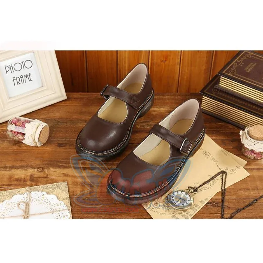 Old-fashioned Retro Mary Jane Leather Shoes C00128