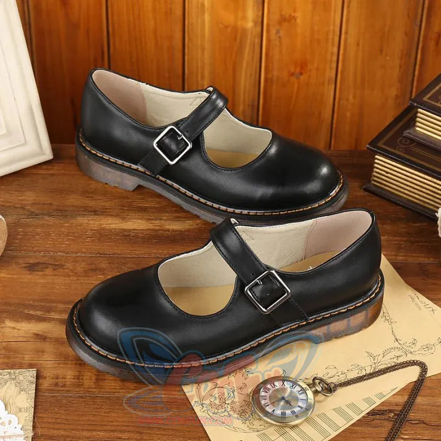 Old-fashioned Retro Mary Jane Leather Shoes C00128