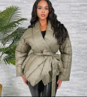 Olive Puffer Coat