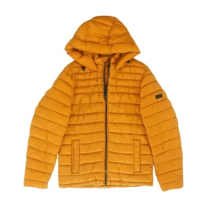 Orange Solid Puffer Jacket