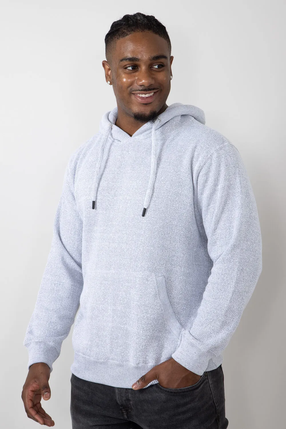 Original Paperbacks Mateo Soft Knit Hoodie for Men in Grey | 713-GREY