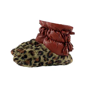 Oslo Leopard Sherpa Booties