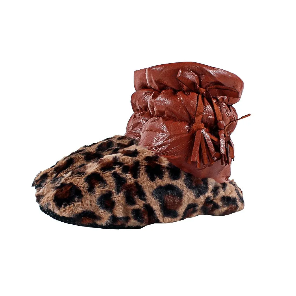 Oslo Leopard Sherpa Booties