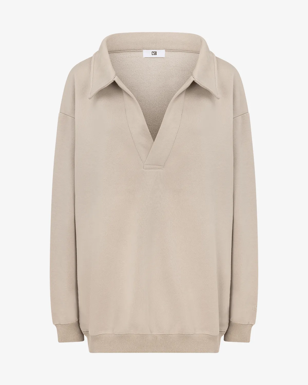 Oversized Collar Sweatshirt | Fawn