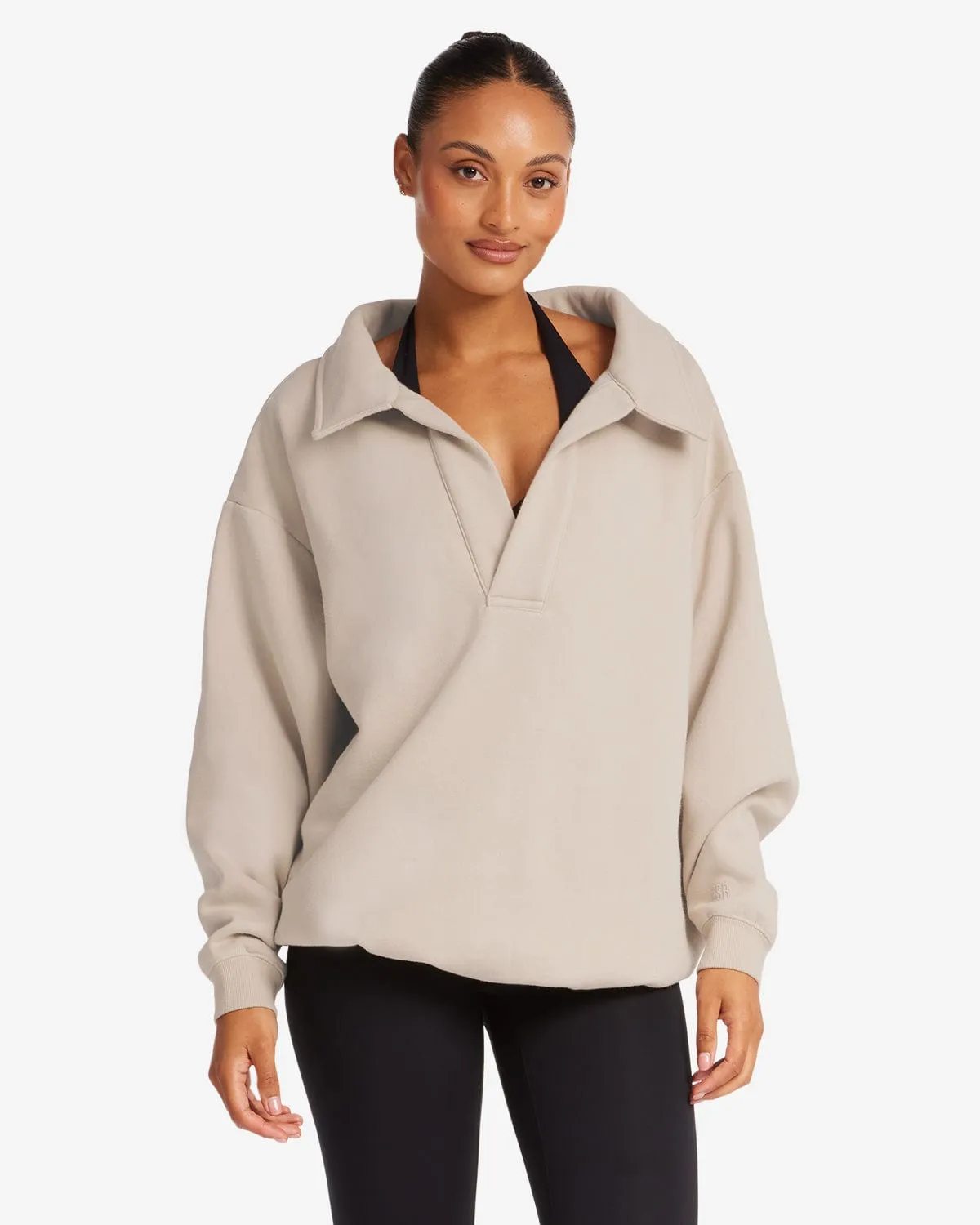 Oversized Collar Sweatshirt | Fawn