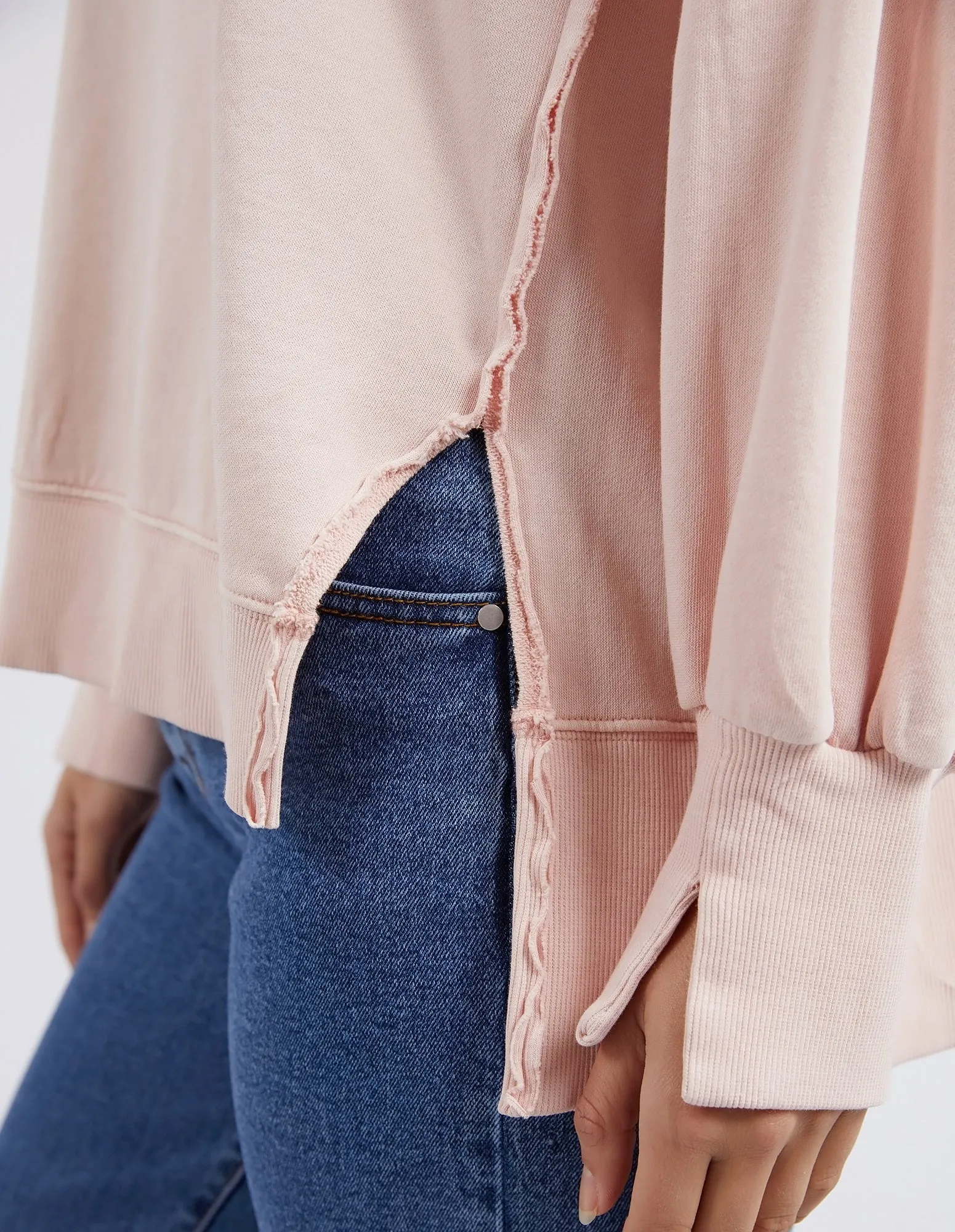 Oversized Crew - Peach Pink
