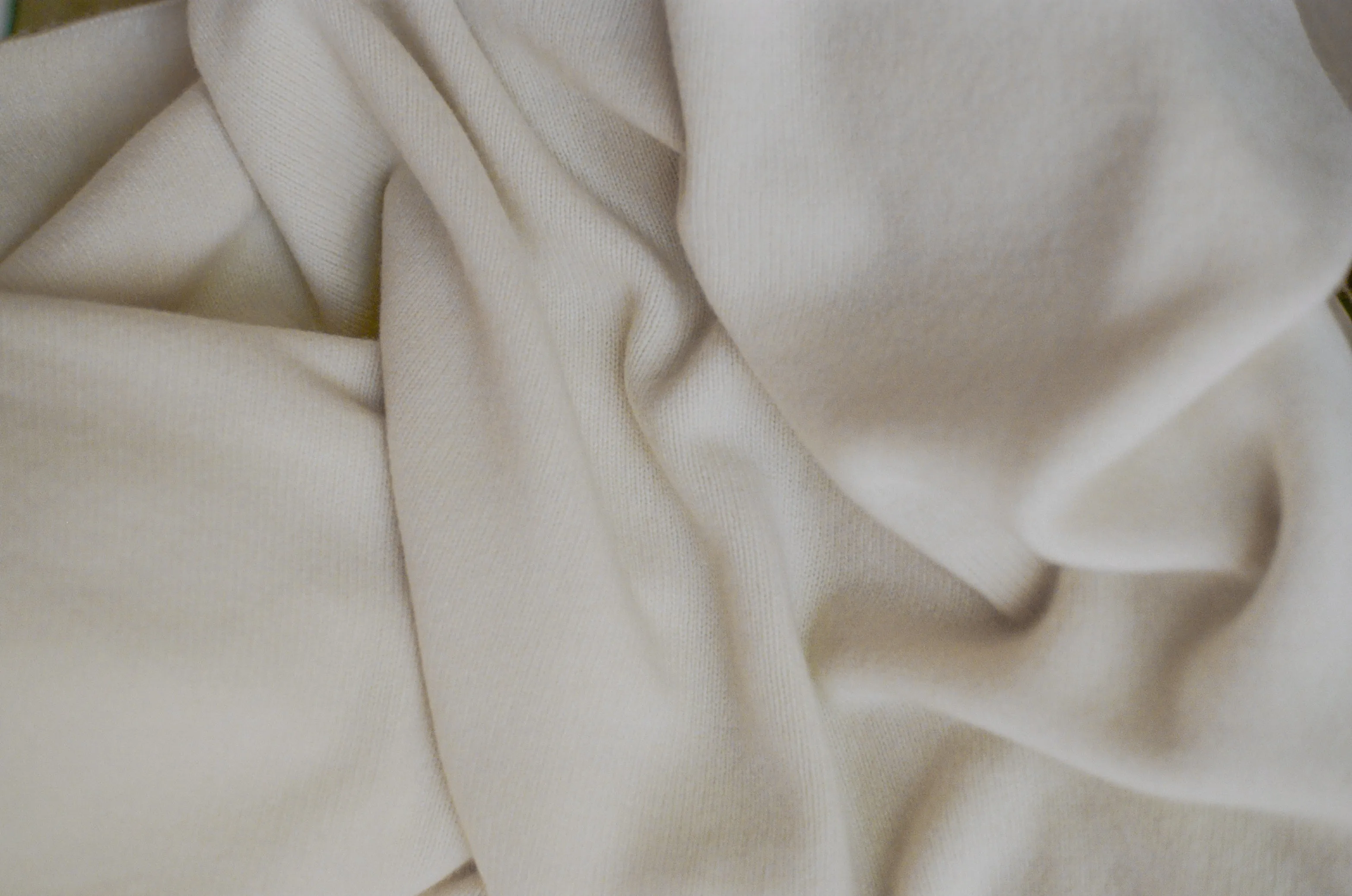 Oversized Italian Cashmere Jersey Knit Blanket - Cloud