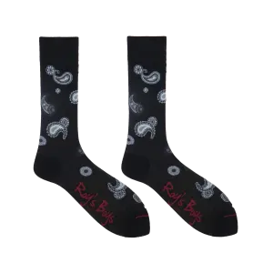 Paisley Monochrome Luxury Cashmere Blend Socks
