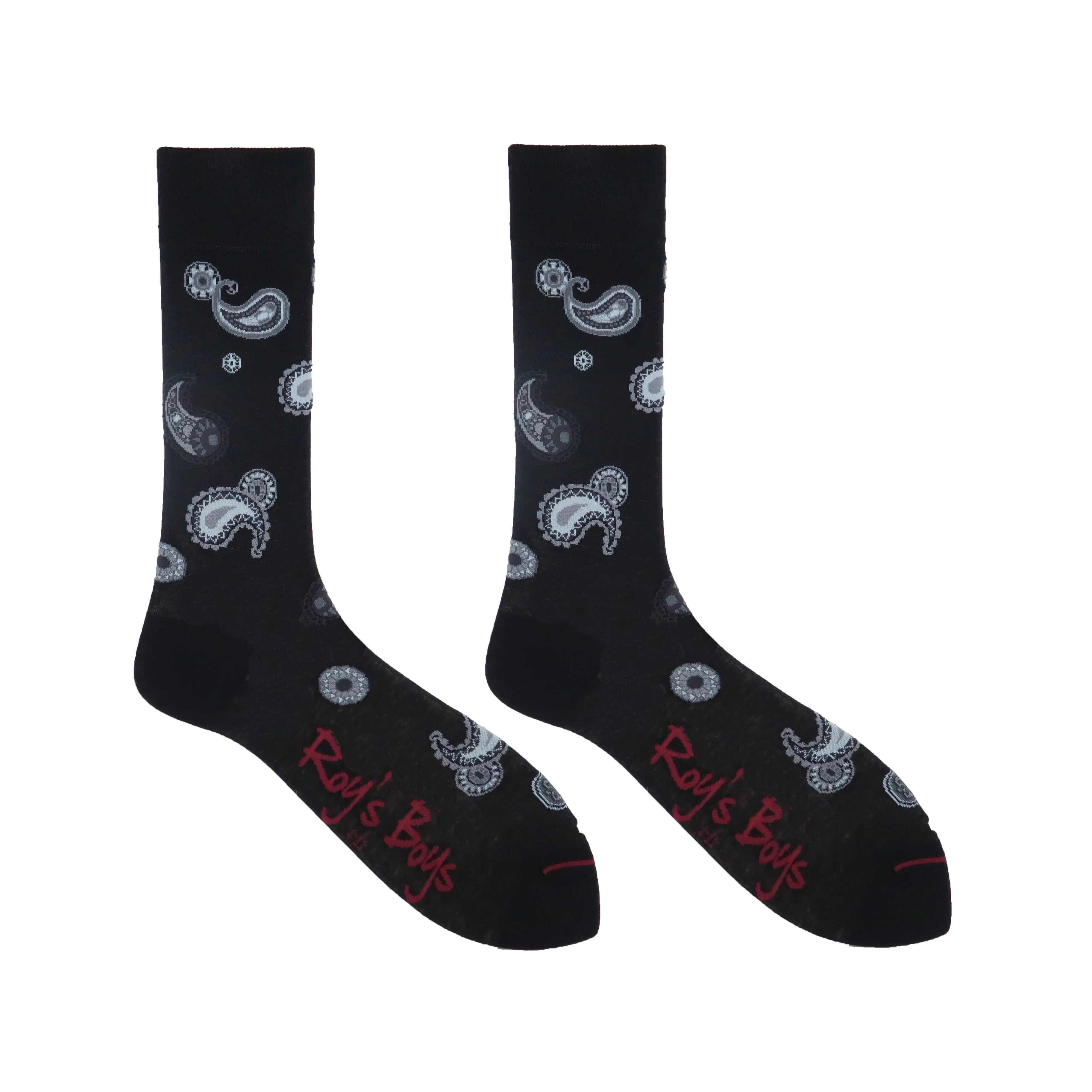 Paisley Monochrome Luxury Cashmere Blend Socks