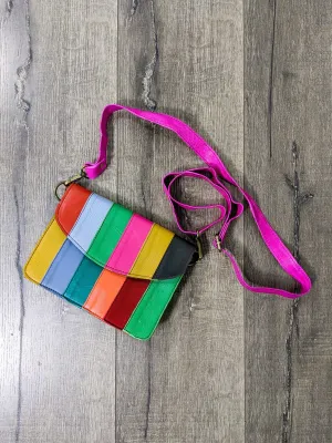 Panel Multi Leather Shoulder Bag