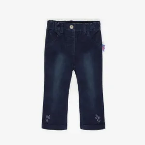 Pantalon trompette en velours côtelé à effet denim, bébé || Denim effect corduroy trumpet pants, baby