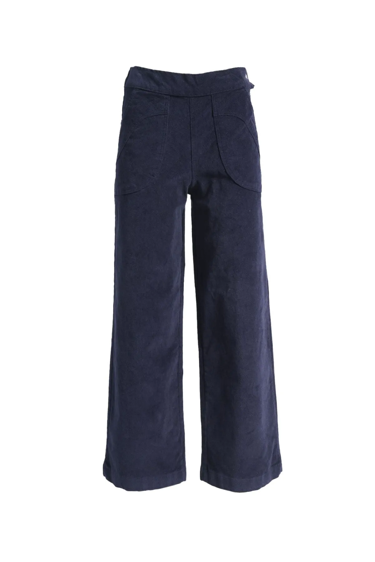 Peggy Sue Long Pants Navy in Velvet Corduroy