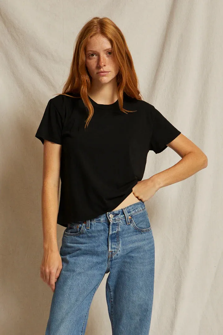 Perfect White Tee Harley Cotton Boxy Crew Tee True Black