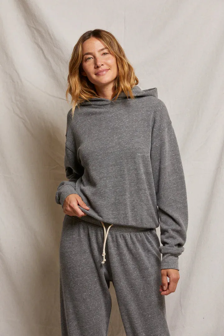 Perfect White Tee Heart Cotton Fleece Pullover Hoodie Dark Heather Grey