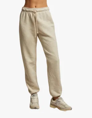 Perfect White Tee Michelle Cotton Fleece Jogger in Oatmeal