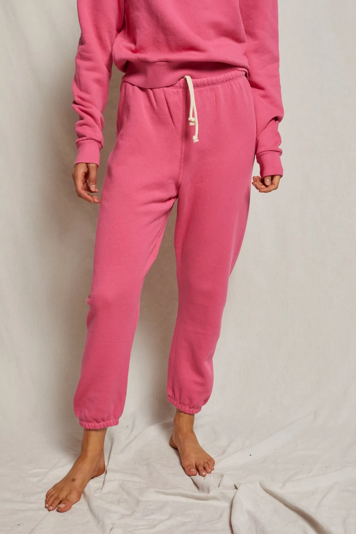 Perfect White Tee Stevie Fleece Easy Sweatpant Peony