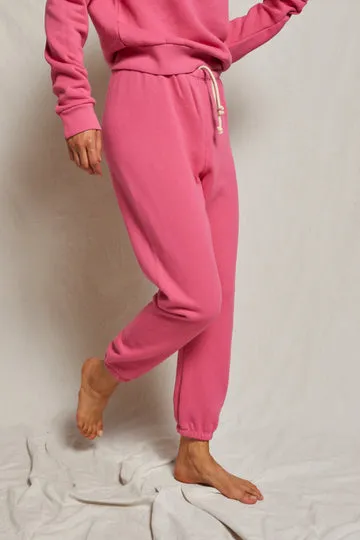 Perfect White Tee Stevie Fleece Easy Sweatpant Peony