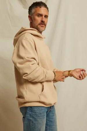 Perfect White Tee Tommy Men's Fleece Hooded Sweatshirt Sand Dune