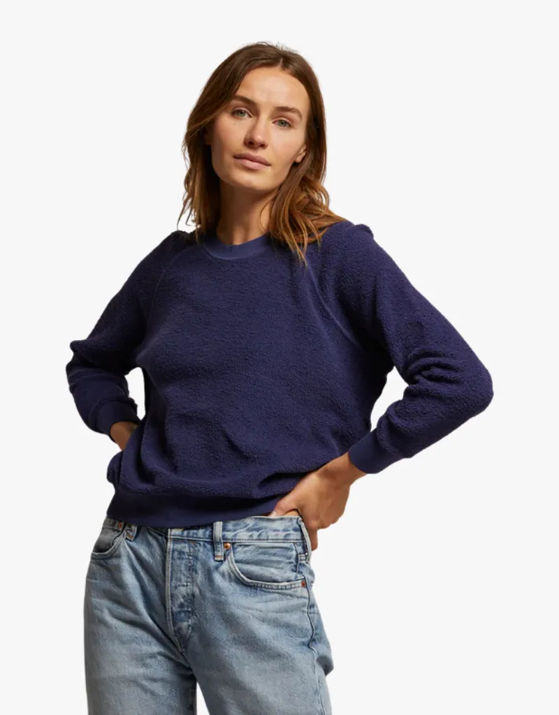 Perfect White Tee Ziggy Inside Out Fleece Shrunken Crew in Dusk