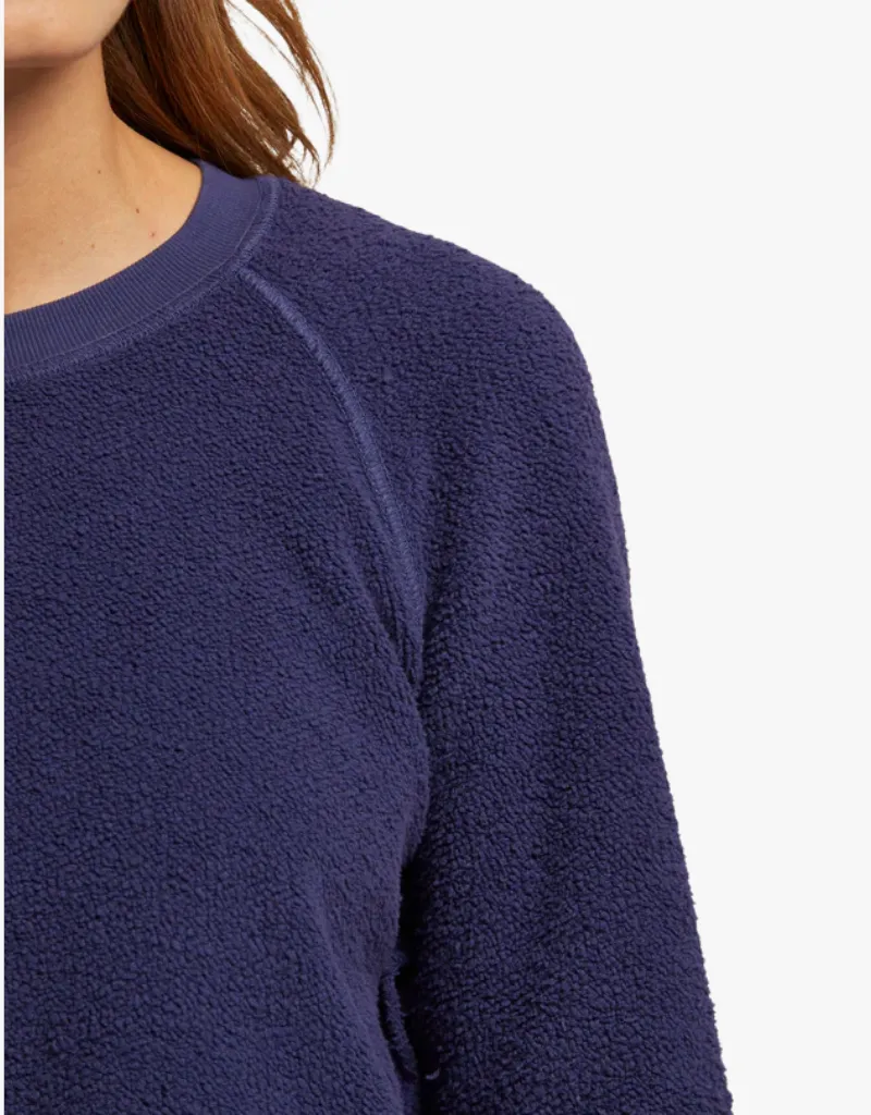 Perfect White Tee Ziggy Inside Out Fleece Shrunken Crew in Dusk
