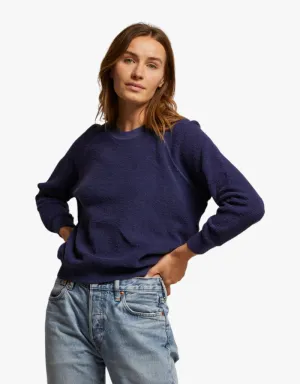 Perfect White Tee Ziggy Inside Out Fleece Shrunken Crew in Dusk
