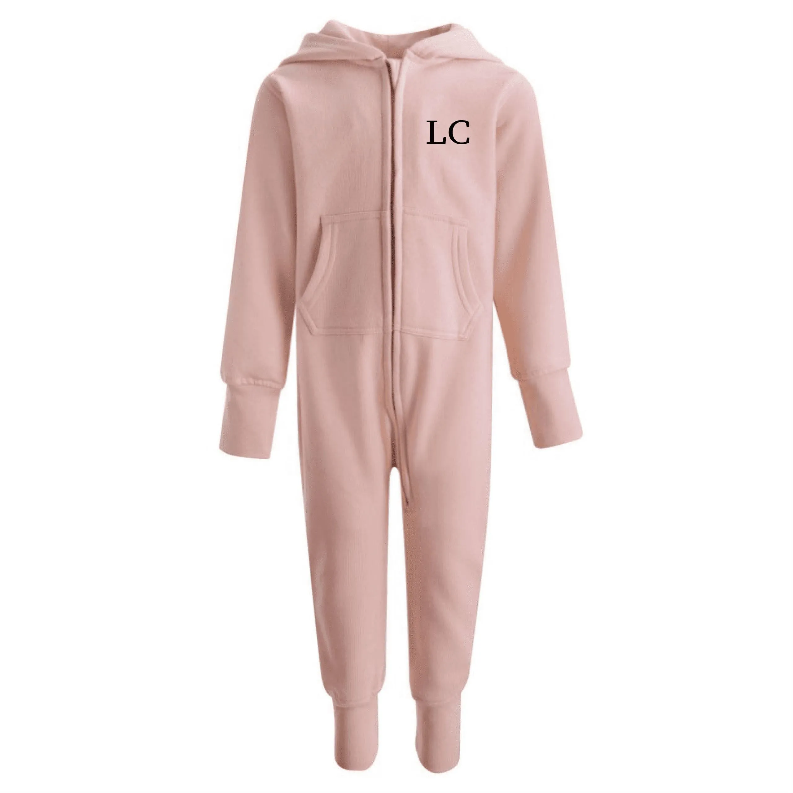 Personalised Kids Hooded Loungewear Onesie With Initials